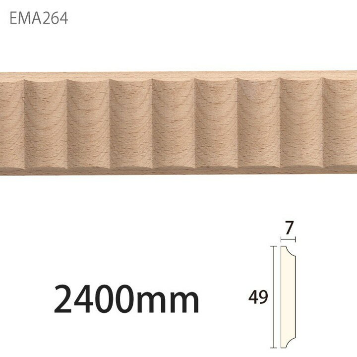 樂天商城 - みはし サンエバモール EMA264BN ブナ 内装用 木製モールディング 腰見切り 壁面装飾 家具装飾