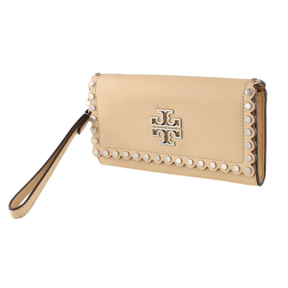 トリーバーチ 財布（レディース） 【5%OFFクーポン】6/6 20:00 - 6/8 09:59 トリーバーチ 長財布 スタッズ TORY BURCH 139271 ベージュ 財布 レディース