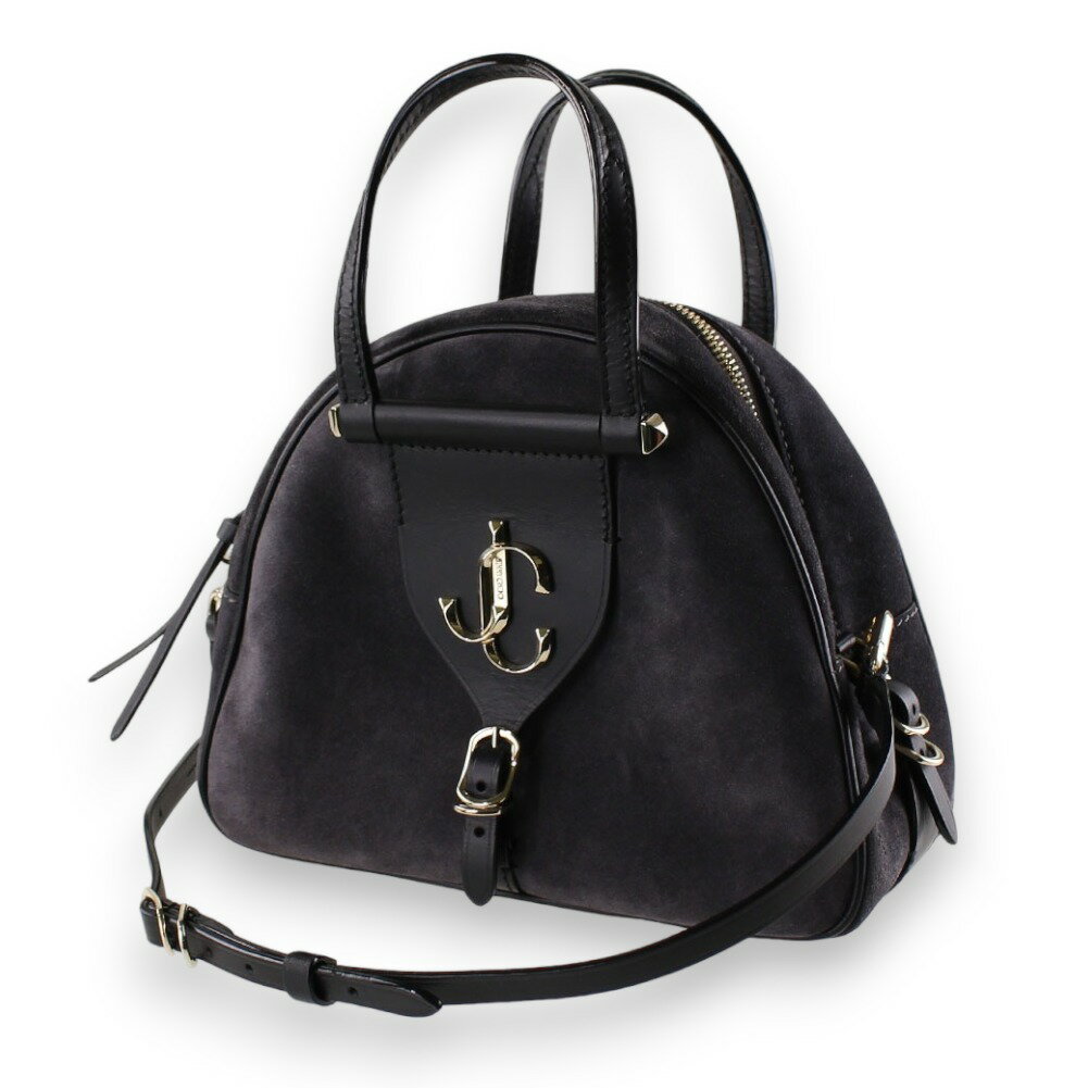 【訳ありアウトレット】ジミーチュウ ショルダーバッグ・ポシェット スエード 2WAY JIMMY CHOO 121520 ダークグレー系×ブラック系 斜め掛け・クロスボディ バッグ・カバン レディースのサムネイル
