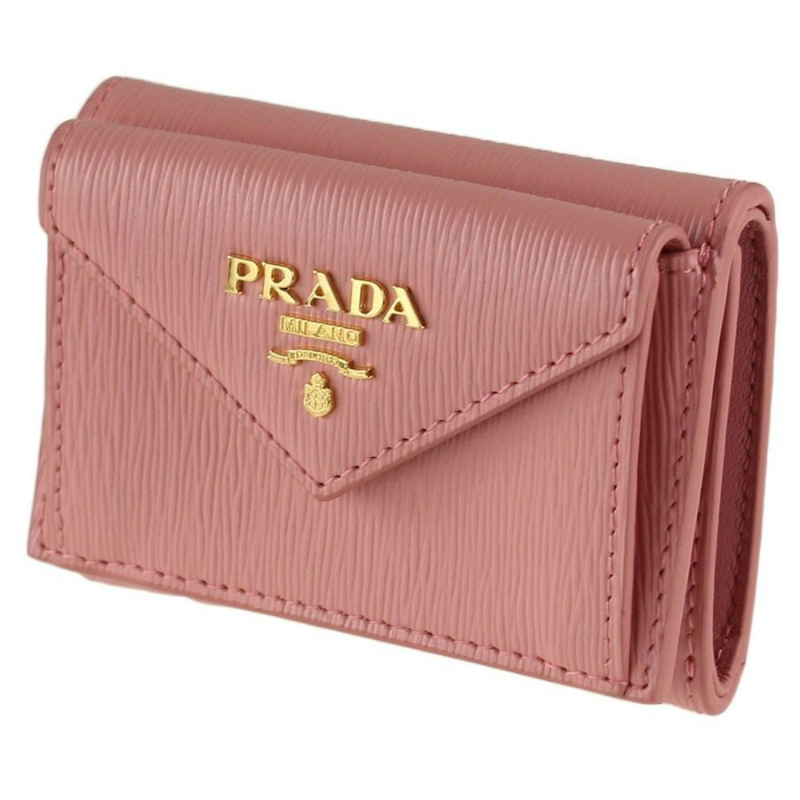 【P10倍 1/10 0時〜1/12 10時】【最大3,000円OFFクーポン】プラダ 折りたたみ財布 PRADA 1MH021 2EZZ ピンク系 財布・小物 レディース