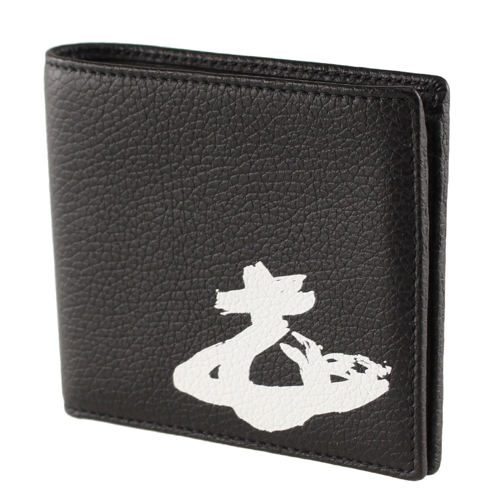 ヴィヴィアンウエストウッド 二つ折り財布（メンズ） ヴィヴィアン ウエストウッド 財布 メンズ 二つ折り VIVIENNE WESTWOOD 51120008-42029 N402 ブラック×ホワイト 黒 財布