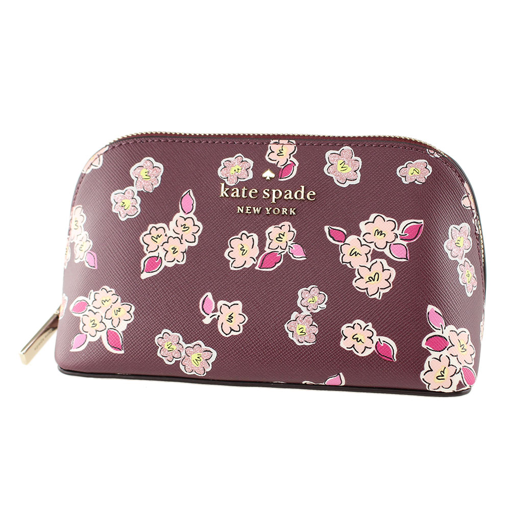 ケイトスペード ポーチ（レディース） 【最大3,000円OFFクーポン】 ケイトスペード ポーチ KATE SPADE k9300 600 ワインレッドマルチ 赤 花柄 レディース