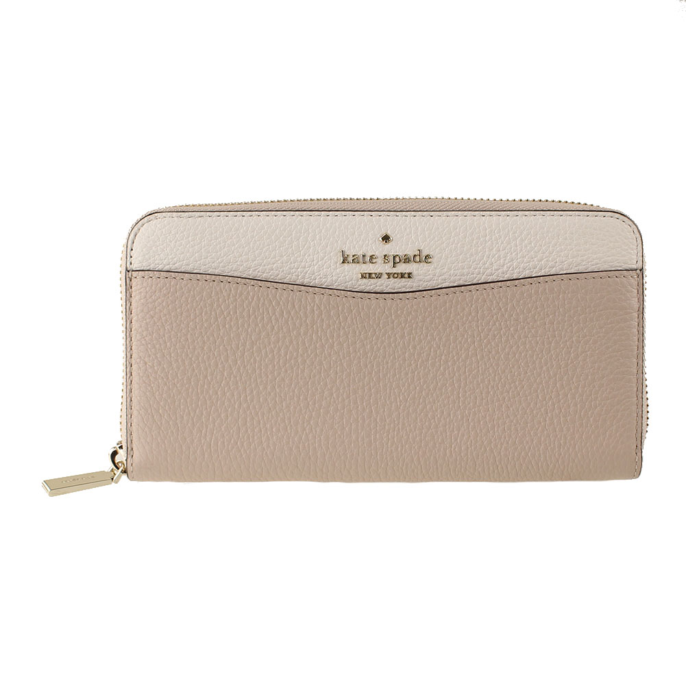 ケイトスペード 長財布 ラウンドファスナー・ジップ KATE SPADE wlr00402 129 ベージュマルチ系 バイカラー 財布・小物 レディース