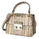 フルラ ポシェット フルラ ショルダーバッグ ポシェット 2WAY FURLA BAWTLND TONI CAPPUCCINO ベージュマルチ 茶 パイソン バッグ レディース