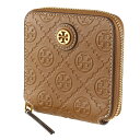 トリーバーチ 財布（レディース） トリーバーチ 財布 二つ折り ラウンドファスナー・ジップ モノグラム TORY BURCH 79380 909 ブラウン 茶 財布 レディース