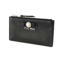 ミュウミュウ（miumiu） ミュウミュウ カードケース 定期・名刺入れ ミニ財布 マドラス MIU MIU 5MB006 2F3R F0002 ブラック 黒 財布・小物 レディース