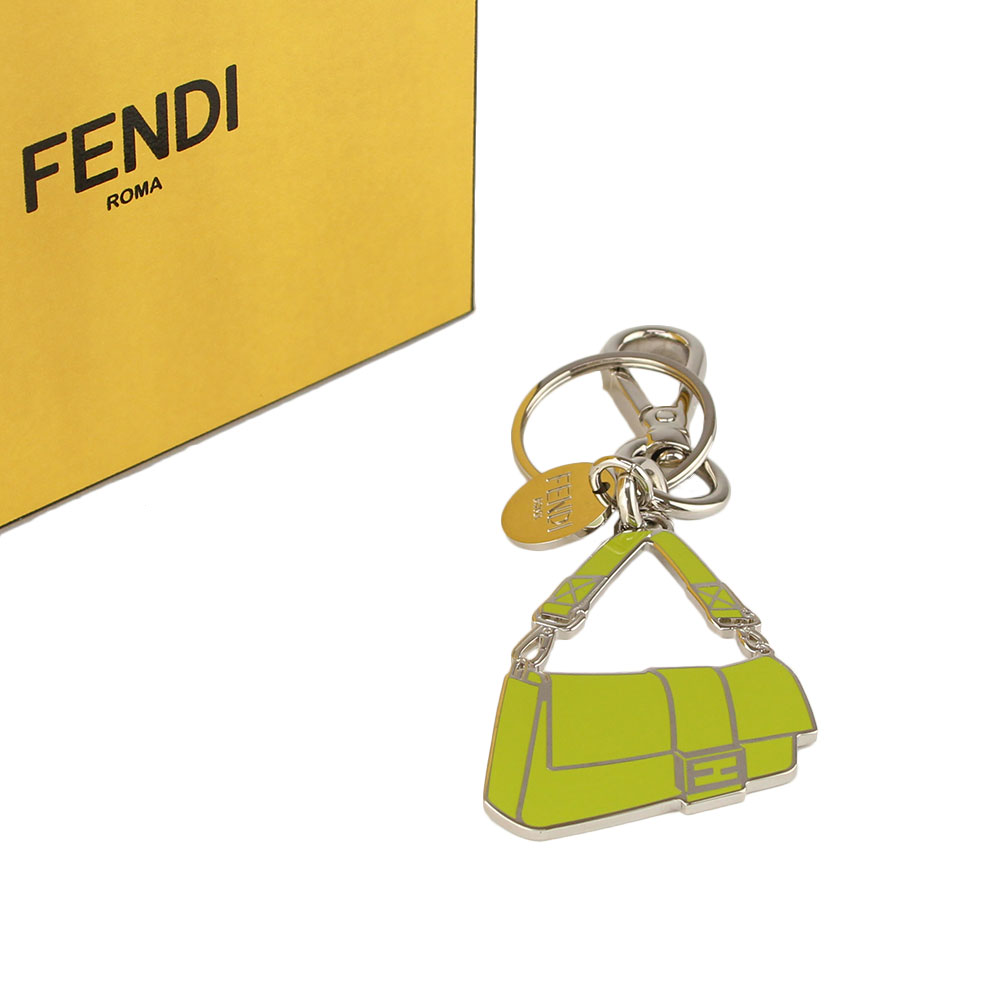 フェンディ キーリング キーホルダー バゲット FENDI 7AP065 B09 F1JRD グリーン×シルバー レディース