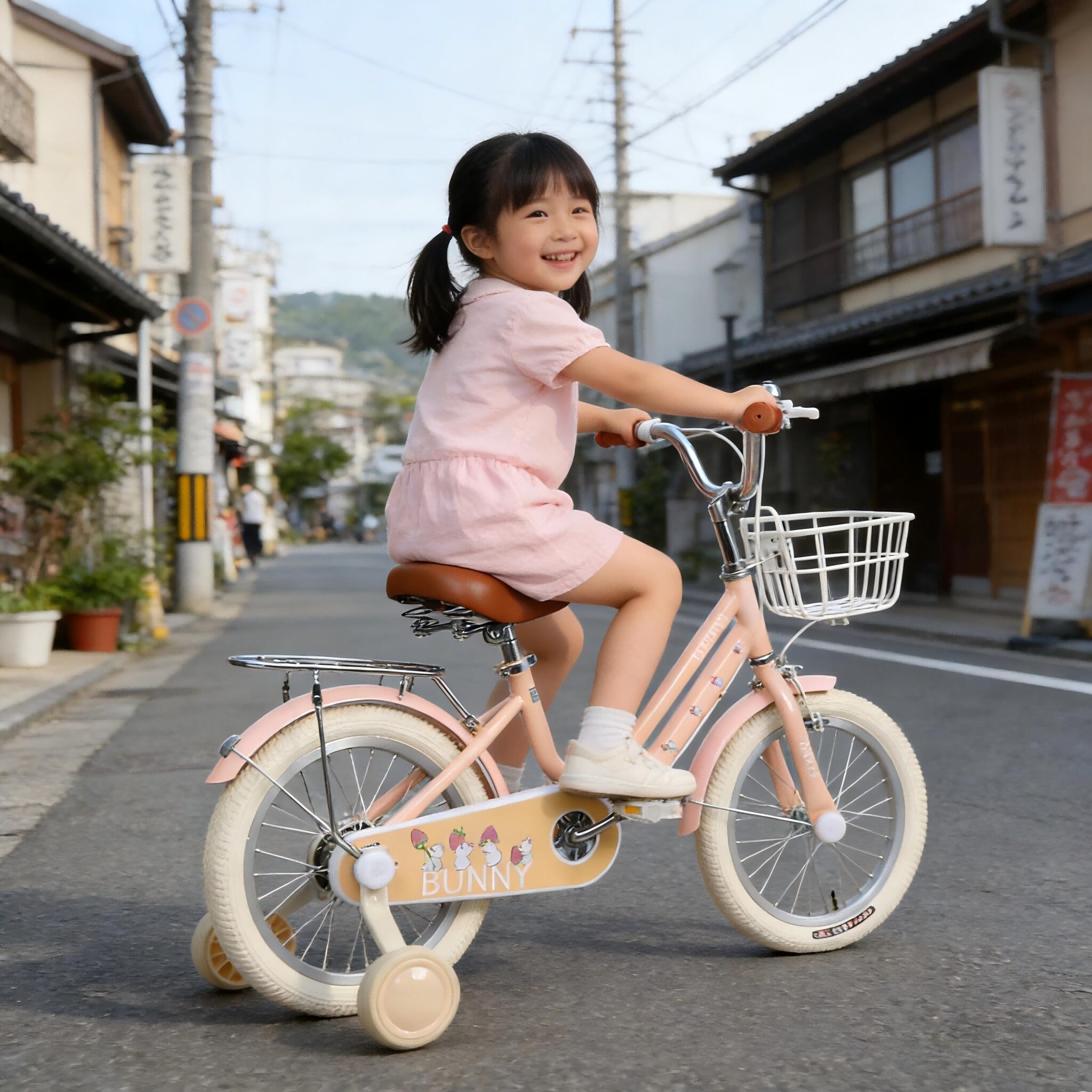 子供用自転車 こども自転車 4歳 5歳 6歳 7歳 8歳 9歳 10歳 BUNNY 16インチ 18インチ 補助輪 スタンド 泥除け 前カゴ キッズ プレゼント ギフト 入学祝い 卒業祝い 進級祝い 誕生日 男の子にも女の子にも！