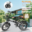 FLYFISH 公道走行可能 免許不要 7段変速 最大走行距離80km 20インチ 電動アシスト自転車 電動アシスト 最大走行距離80km 折りたたみ おりたた...