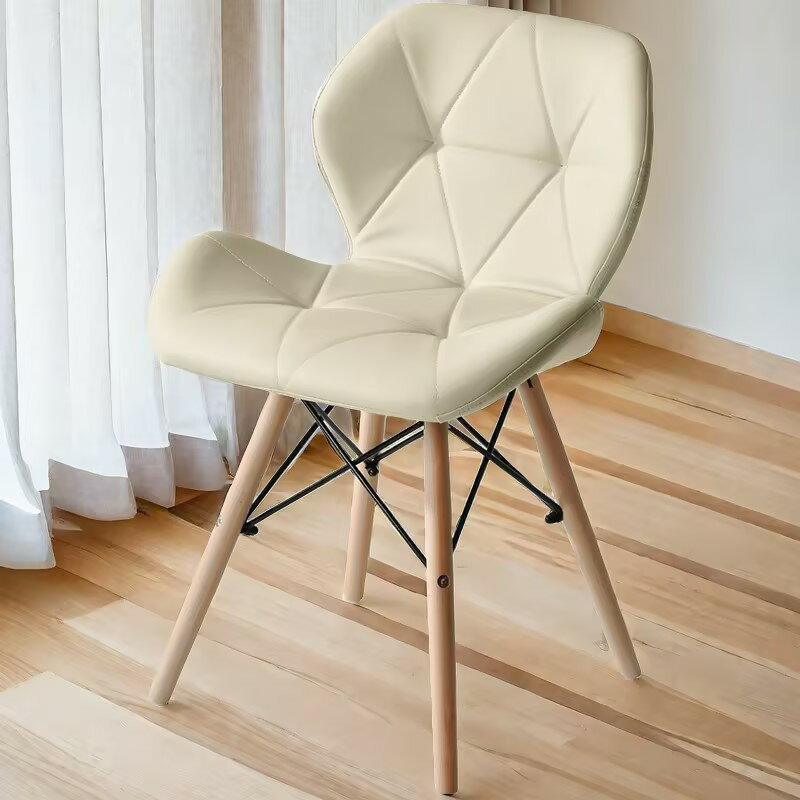 【1脚】ダイニングチェア レーザー PU座面 イームズモダンデザイン 天然木脚 イームズ椅子 北欧 おしゃ..