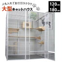 大型キャットハウス キャットハウス 特大 大型 一緒に入れる 120×90×180 ケージ 大型ケージ 飼育ケージ 猫 鳥 ホワイト シンプル ドア付き キャッ...