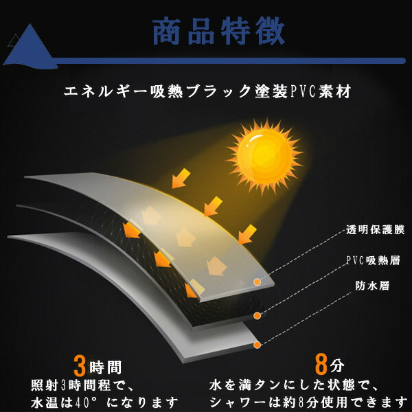 釣り下げ式シャワー 携帯用シャワー 簡易シャワー 釣り下げ式 アウトドア キャンプ 海水浴[OC00005]