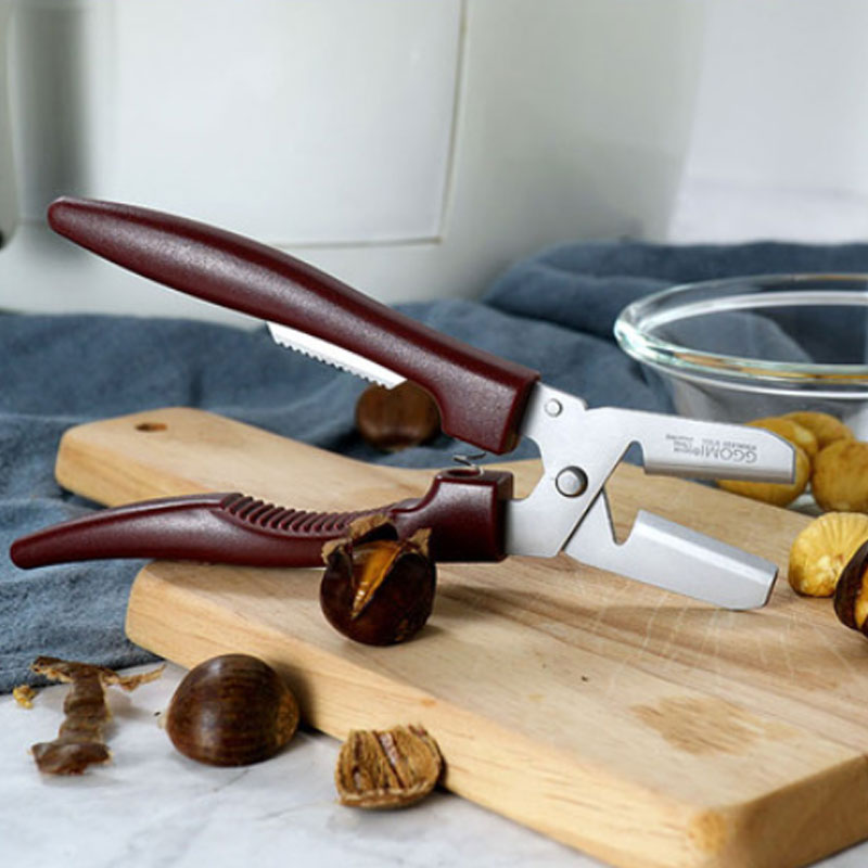 【送料無料】栗むきハサミ 剥き機 ステンレス 皮むき むき栗・焼き栗用 便利 簡単料理 時短 保護カバー付きのサムネイル