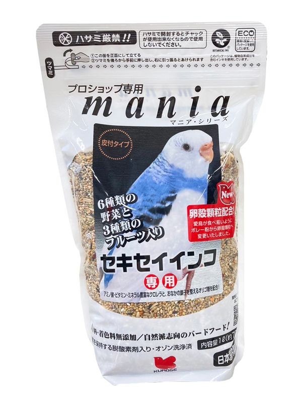 【黒瀬ペットフード】maniaシリーズ セキセイインコ 1L 鳥のえさ