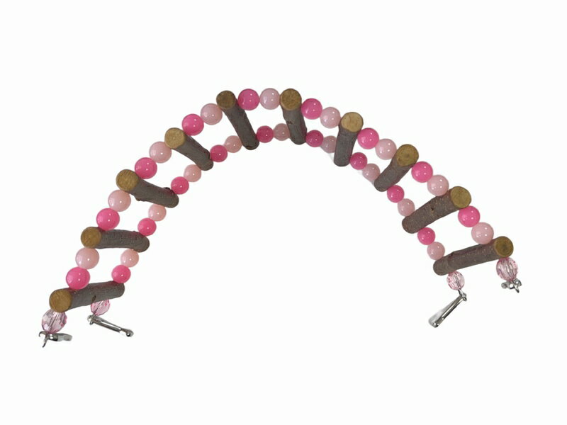 MIRAI-UP Bird+ オリジナル 小鳥のハシゴ(M)　栗の木 ハシゴ　 ピンク系　