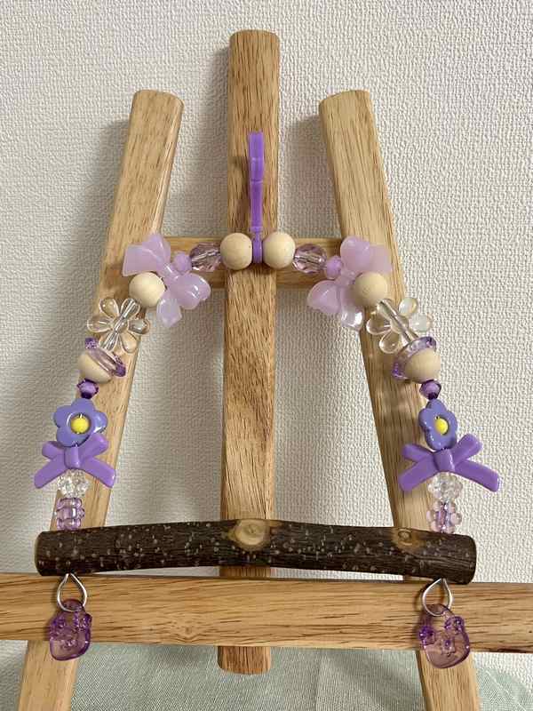 鳥 ブランコ MIRAI-UP Bird+ オリジナル 小鳥のブランコ(M)　栗の木 ブランコ　 パープル系　