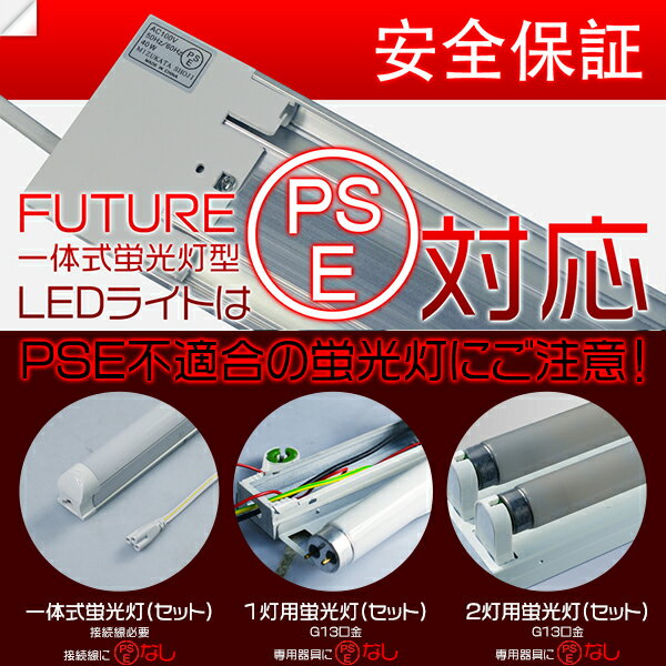 5800lm led蛍光灯 288連 立体発光 2本分の明るさ 40W型2灯 80W相当 120cm ベースライト 器具一体型 直付け PSE PL保険「10本セット」昼光色 送料無料 2年保証 2