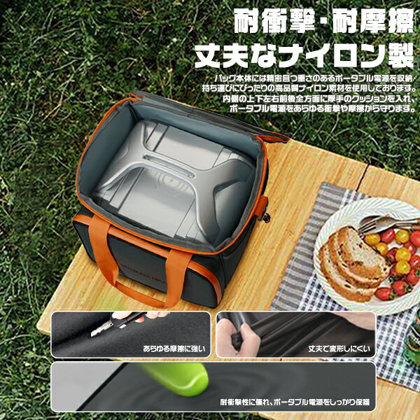 [マラソン期間7%offクーポン]ポータブル電源 収納バッグ ポータブルバッテリー 保護ケース 外出や旅行用 耐衝撃 防塵 防水 ジャクリ ポータブル電源 収納用 ピクニックバッグ miraifuture-10055333 未来技術研究所 サンプル画像3