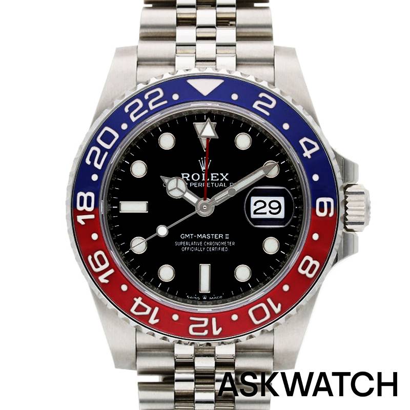 ロレックス ROLEX　サイズ:40mm 126710blro GMTマスター2 SSランダム品番ブラック文字盤腕時計(ブルー×レッド×ブラック(文字盤) 総重量142.43g) 【ASK001】【小物】【403022】【中古】bb82#askwatch*B