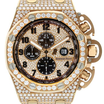 オーデマピゲ/Audemars Piguet サイズ:44mm 【26215OR.ZZ.1239OR.01/オーデマピゲオフショア】K18PGダイヤ文字盤腕時計(ピンクゴールド×クリア/440.29g)【ASK001】【小物】【824022】【中古】bb18#askwatch*A