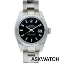 ロレックス ROLEX　 179160 オイスターパーペチュアルデイトジャスト SS黒文字盤腕時計(シルバー×ブラック 67.94g) 【ASK002】【小物】【212122】【中古】bb205#askwatch*B