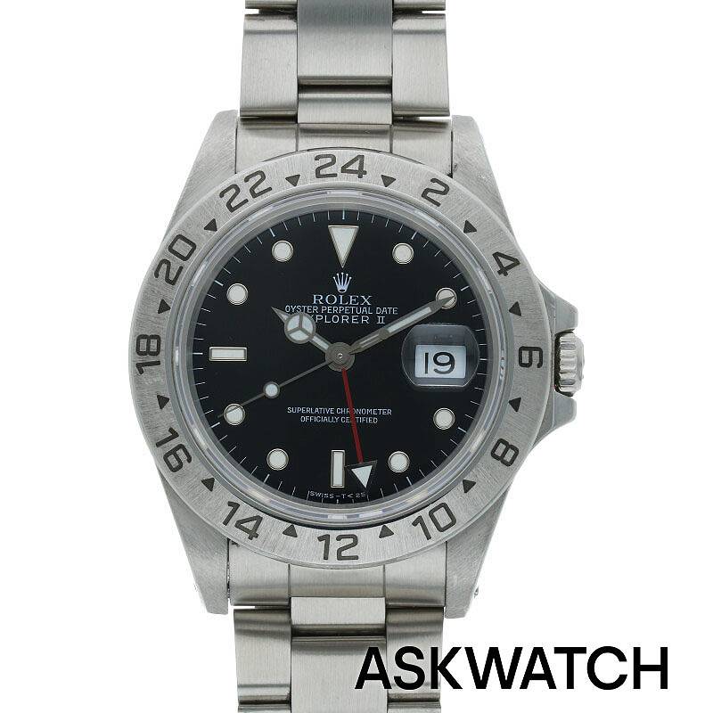 ロレックス ROLEX　サイズ:40mm 16570 エクスプローラー SS W番ブラック文字盤腕時計(シルバー×ブラック 118.58g) 【ASK002】【小物】【412122】【中古】bb81#askwatch*B