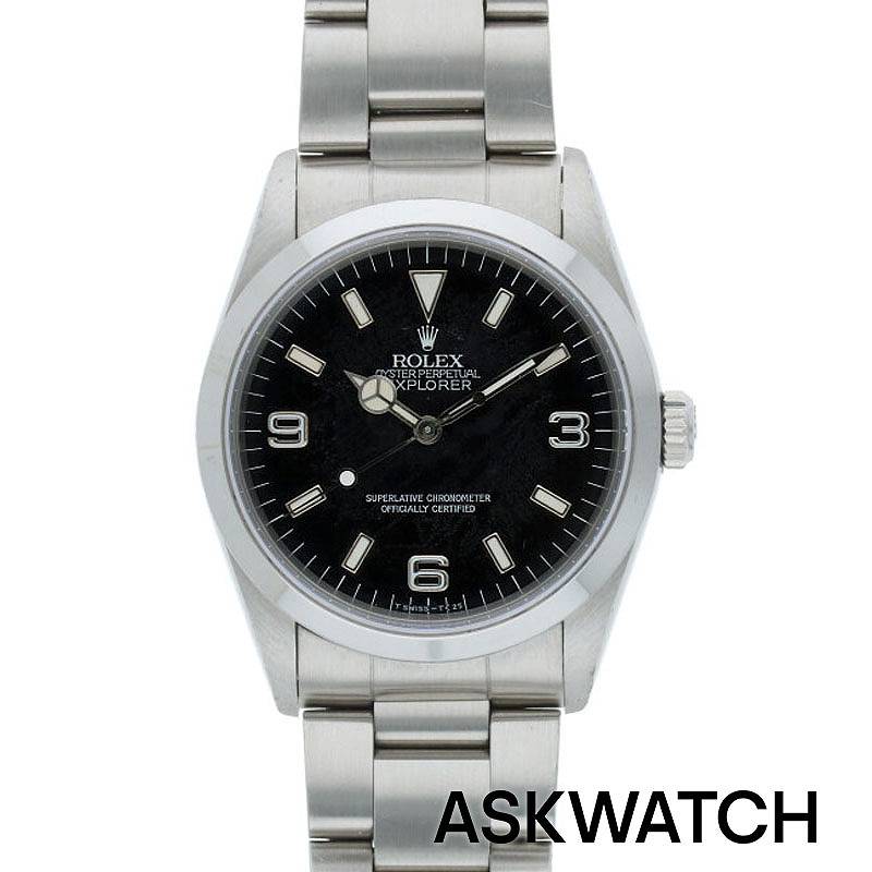 ロレックス ROLEX　サイズ:35mm SS W番トリチウム黒文字盤腕時計(シルバー×ブラック 99.34g)bb82#askwatch*B