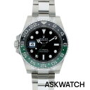 GMTマスター ロレックス ROLEX　サイズ:40mm 【126720VTNR GMTマスターII】SSランダム品番黒文字盤腕時計(シルバー×グリーン×ブラック 152.75g)【ASK002】【小物】【119032】bb18#askwatch*S