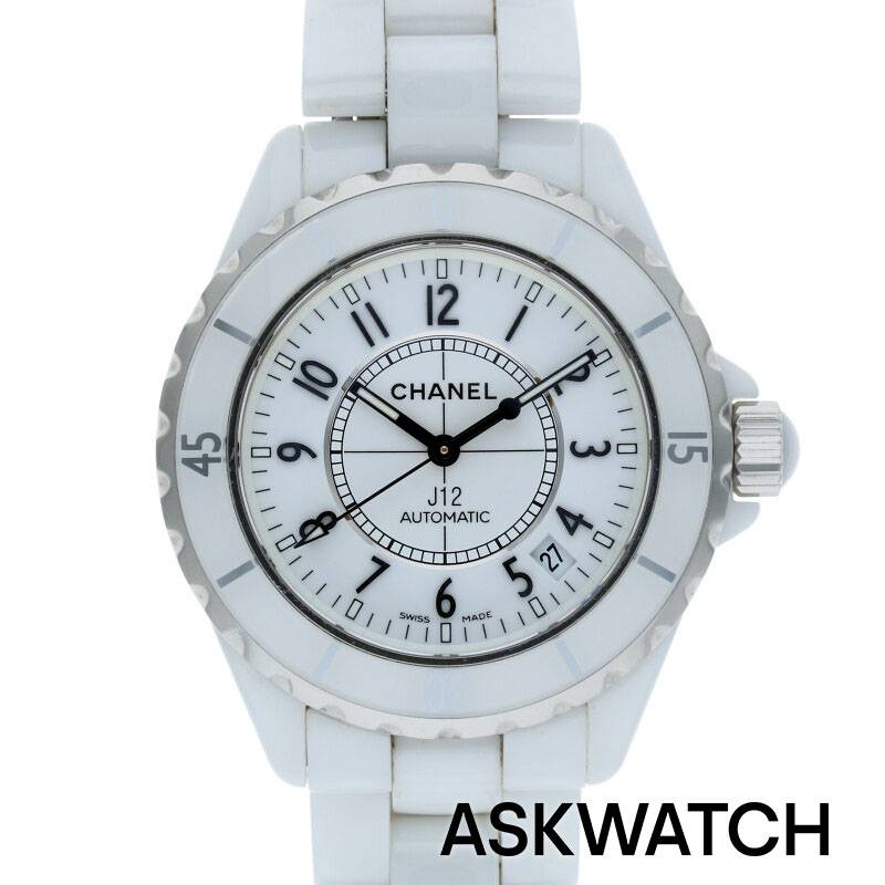 シャネル CHANEL　サイズ:38mm ホワイトセラミック自動巻き腕時計(ホワイト 133.88g)bb328#askwatch*B