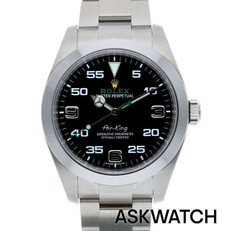 ロレックス ROLEX　サイズ:40mm 【116900 エアキング】SSランダム番ブラック文字盤腕時計(シルバー×ブラック 152.86g)【ASK002】【小物】【822042】【中古】bb30#askwatch*A