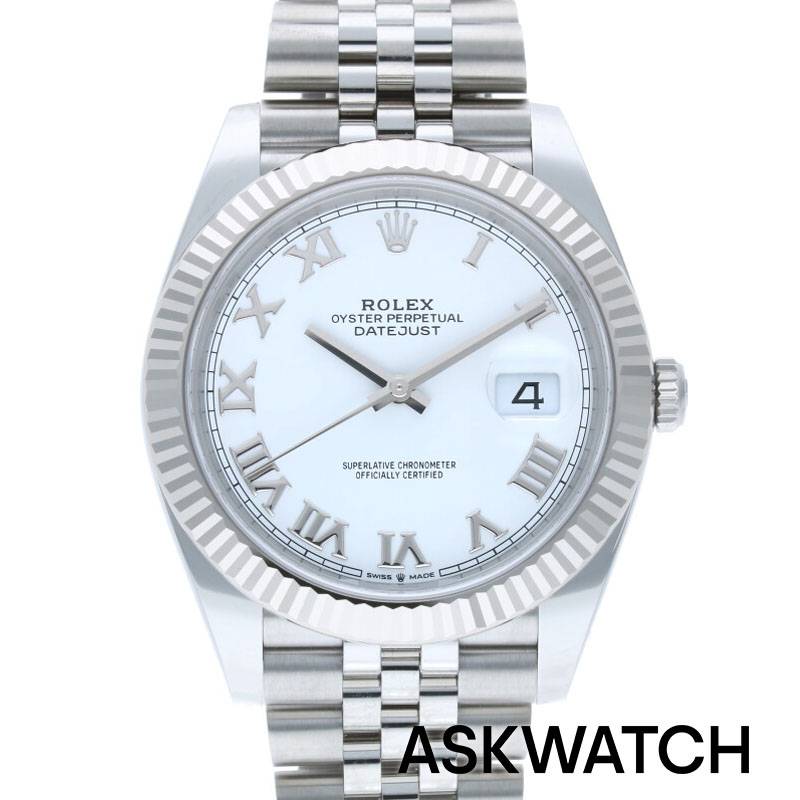ロレックス ROLEX　サイズ:41mm SS×WGランダム番ホワイトローマ文字盤腕時計(シルバー×ホワイト 133.96g)bb164#askwatch*S