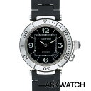 カルティエ Cartier　 【W3107702 2790 パシャ シータイマー】SS 黒文字盤自動巻き腕時計(シルバー×ブラック 165.87g)【ASK002】【小物】【723042】【中古】bb187#askwatch*B