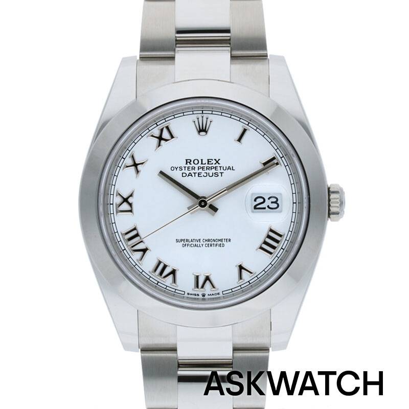 デイトジャスト 腕時計（メンズ） ロレックス ROLEX　サイズ:41mm 【126300 デイトジャスト41】SSランダム品番ホワイトローマン文字盤腕時計(シルバー×ホワイト 133.30g)【ASK002】【小物】【224042】bb164#askwatch*S