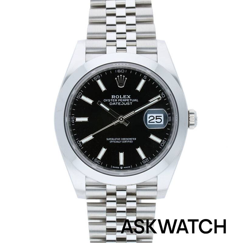 ロレックス ROLEX　サイズ:41mm SSランダム品番ブラック文字盤腕時計(シルバー×ブラック 122.17g)bb164#askwatch*S