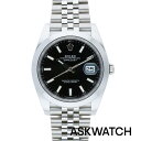 デイトジャスト 腕時計（メンズ） ロレックス ROLEX　サイズ:41mm 【126300 デイトジャスト41】SSランダム品番ブラック文字盤腕時計(シルバー×ブラック 122.17g)【ASK002】【小物】【624042】bb164#askwatch*S