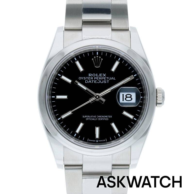 ロレックス ROLEX　サイズ:36mm SSランダム品番ブラック文字盤腕時計(シルバー×ブラック 124.28g)bb18#askwatch*S