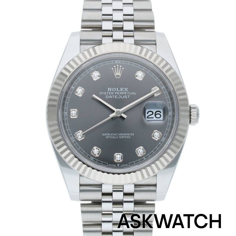 デイトジャスト ロレックス ROLEX　サイズ:41mm 【126334G デイトジャスト41】SS×WGランダム品番スレート文字盤腕時計(シルバー×グレー×クリア 134.34g)【ASK002】【小物】【924042】bb18#askwatch*S