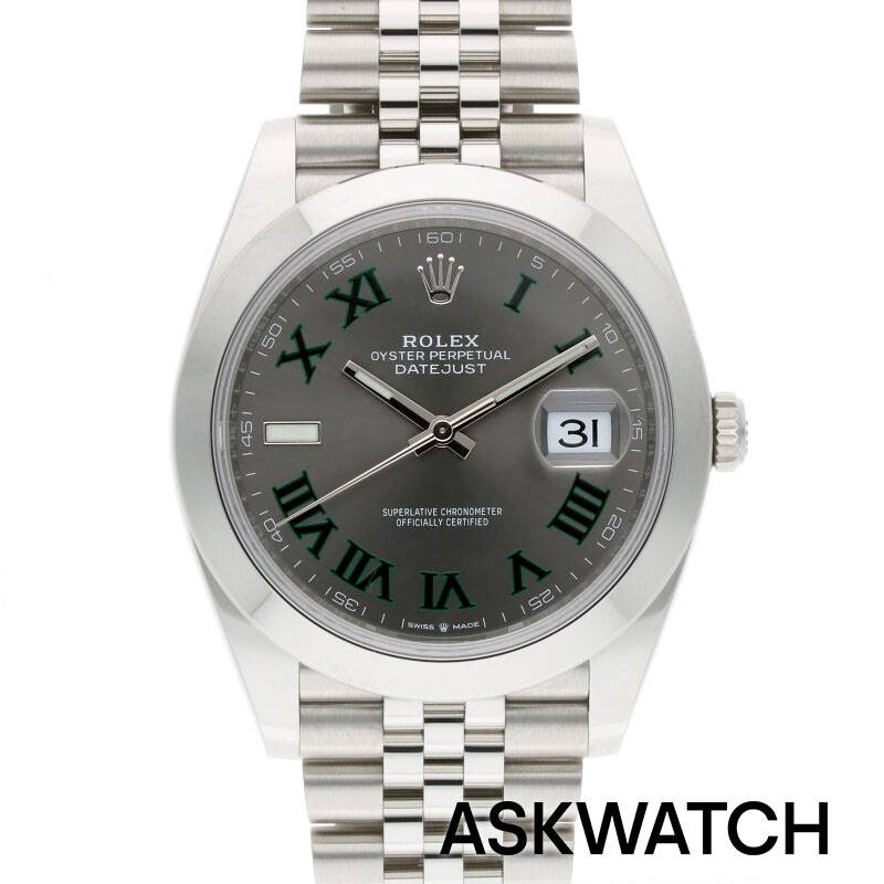 ロレックス ROLEX　サイズ:40mm SSランダム品番スレート グリーンローマ文字盤腕時計(シルバー×グレー×グリーン 128.54g)bb76#askwatch*S