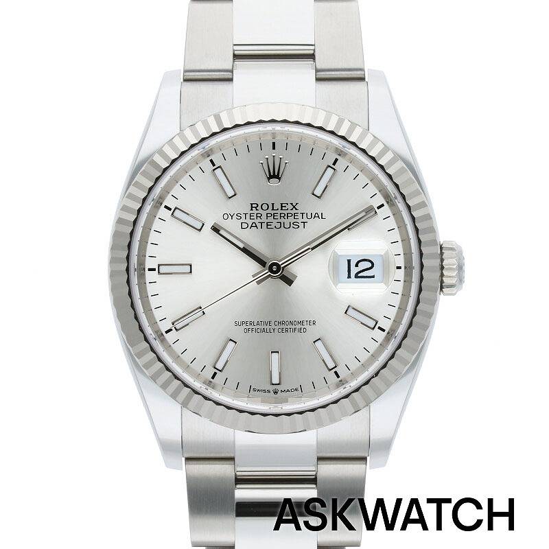 デイトジャスト 腕時計（メンズ） ロレックス ROLEX　サイズ:36mm 【126234 デイトジャスト36】SS×WGランダム品番シルバー文字盤腕時計(シルバー 121.27g)【ASK002】【小物】【515042】bb164#askwatch*S