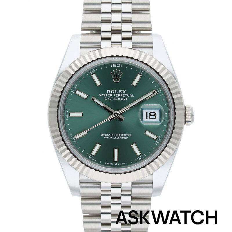 デイトジャスト 腕時計（メンズ） ロレックス ROLEX　サイズ:41mm 【126334 デイトジャスト41】SS×WGランダム番ミントグリーン文字盤腕時計(シルバー×グリーン 127.82g)【ASK002】【小物】【025042】bb164#askwatch*S