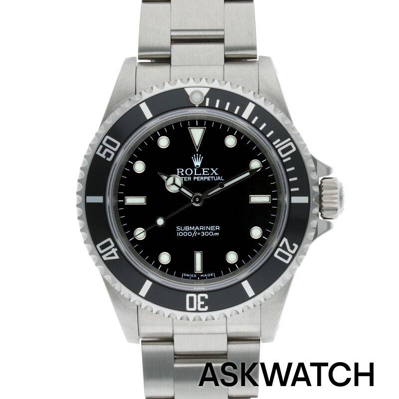 ロレックス ROLEX　サイズ:40mm 【Ref:14060M サブマリーナ ノンデイト】SS F番 黒文字盤腕時計(シルバー×ブラック 121.71g)【ASK002】【小物】【725042】【中古】bb327#askwatch*B