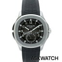 パテックフィリップ PATEKPHILIPPE 5164A-001 アクアノートトラベルタイムSSブラック文字盤腕時計(シルバー×ブラック 98.05g)【AS...