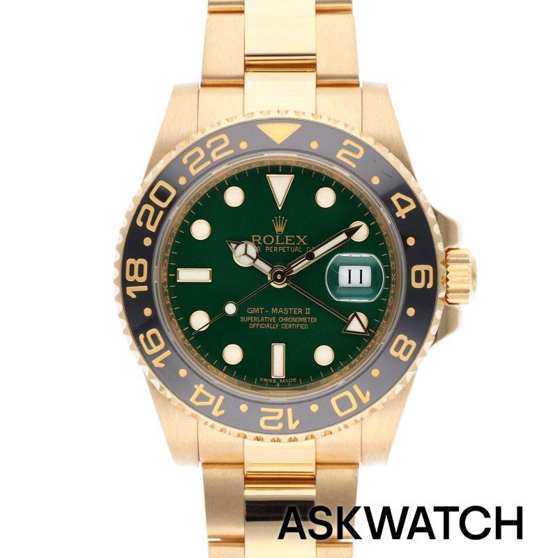 ロレックス ROLEX　116718LN GMTマスターIIYGランダム番ラッカーグリーン文字盤腕...