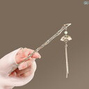ヘアピン チャイナ風 モダン 竹 扇子 タッセル 伝統 アクセサリー レディース かんざし 髪飾り 上品 スイング