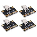 4pcs USB マイクロB 変換基板 5ピン オスコネクタ PCBボード 自作 DIY 電子工作用(2)