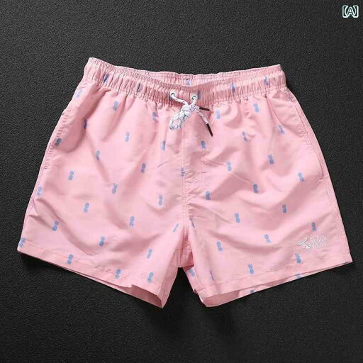 メンズ 夏 カジュアル パンツ 防水 ビーチ 海パン 水着 プール サーフィン 海水浴 ピンク ショート フレッシュ パイナップル プリント 通気性 速乾 メンズ 夏 カジュアル パンツ 防水 ビーチ 海パン 水着 プール サーフィン 海水浴 ピンク ショート フレッシュ パイナップル プリント 通気性 速乾