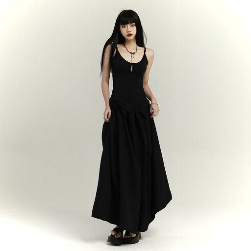 キャミソールワンピース ドレス おしゃれ ファッション レディース セクシー チャイナ風 黒 ロングスカート 夏 Aライン プルオーバー エレガント モダン キャミソールワンピース ドレス おしゃれ ファッション レディース セクシー チャイナ風 黒 ロングスカート 夏 Aライン プルオーバー エレガント モダン