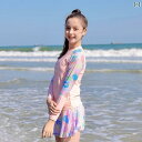 夏 水着 ラッシュガード キッズ リゾート プール ビーチ 水泳 水遊び 子供用 スイムウェア 女の子 スタイル 中 学年 児童 学生 スプリット スカート スポーツ(4)