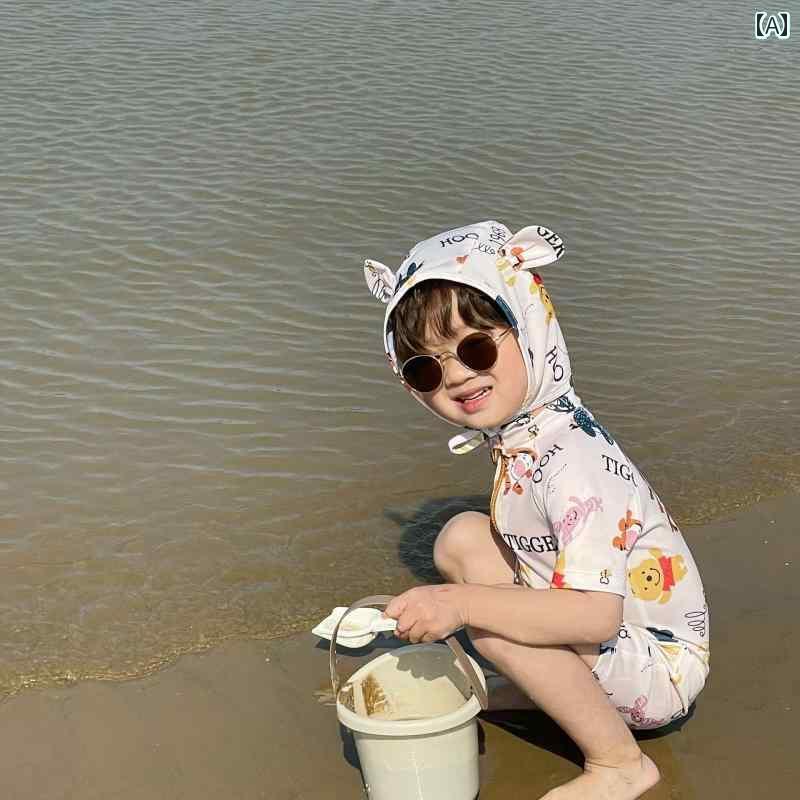 夏 水着 キッズ リゾート プール ビーチ 水泳 水遊び 子供用 スイムウェア 女の子 男の子 韓国 速乾 バケーション用 かわいい くま プーさんのサムネイル