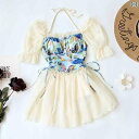 レディース 水着 ワンピース かわいい スカート風 体型カバー 夏 ビーチ プール 海水浴 リゾート レジャー レディース 冬 温泉 お ぽっちゃりさん 着痩せ 胸当て フェアリー